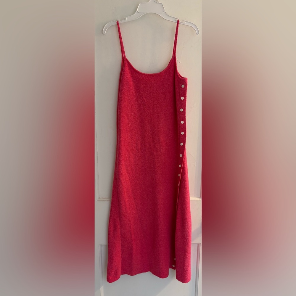 Aqua Midi Tank Dress Side Buttons Size Small